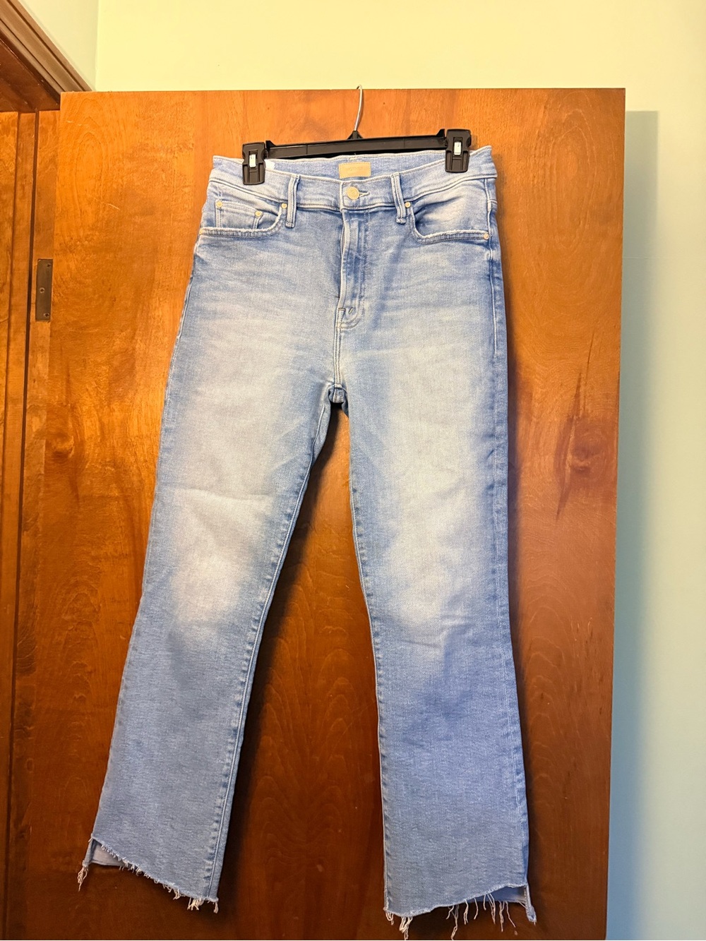 MOTHER Light Blue High-Rise Flare Jeans